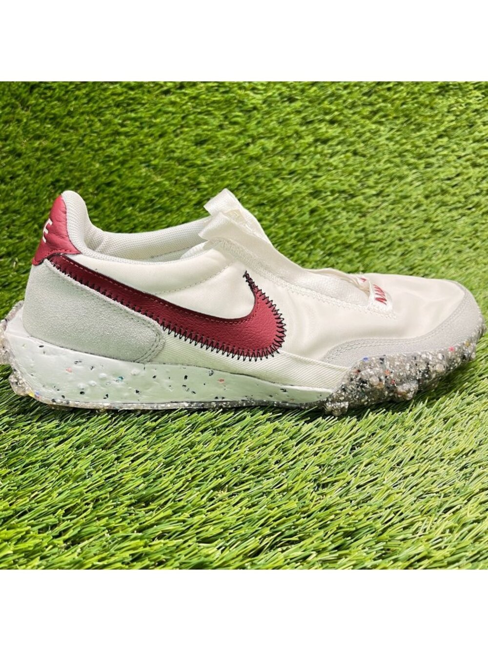 Nike Waffle Racer Crater Womens Size 7 White Athletic Running Shoes Sneakers